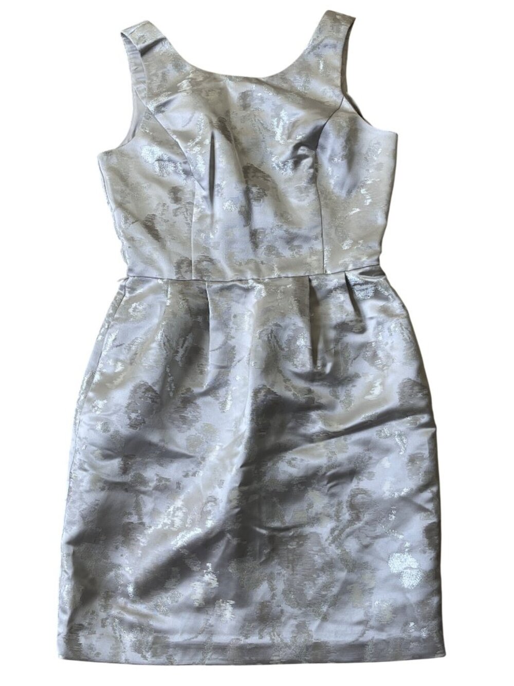 White House Black Market Regal VTG Cocktail Dress Womens 4 White Jacquard